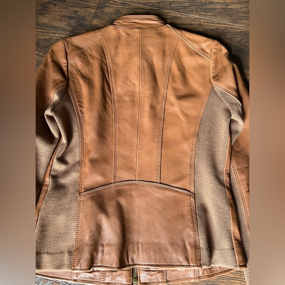 Michael Kors Brown Leather Jacket - Picture 3 of 9